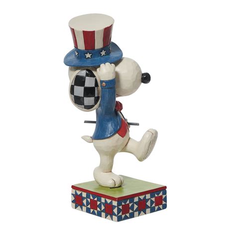 Peanuts Patriotic Snoopy Marching By Jim Shore Statue