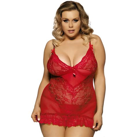 2018 New Hot M 7XL Large Size Women Sexy Lingerie Nightdress Fat MM