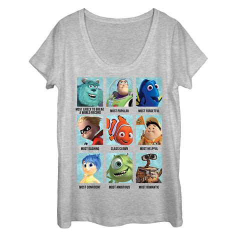 Disney Pixar Pixar Character Womens Yearbook Winners Scoop Neck T