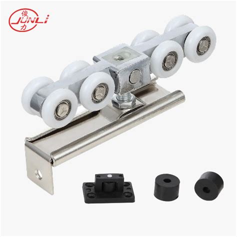 JL 016 Aluminum Body 8 Wheels Wooden Door Sliding Fittings JunLi Hardware