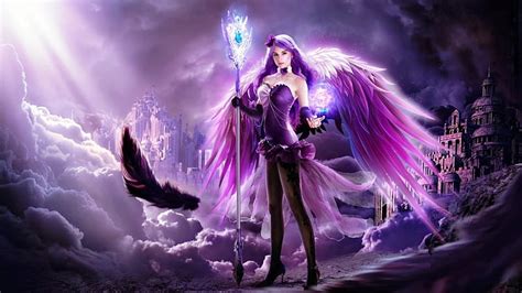 720p Free Download Purple Angel Wings Purple Angel Bonito Clouds