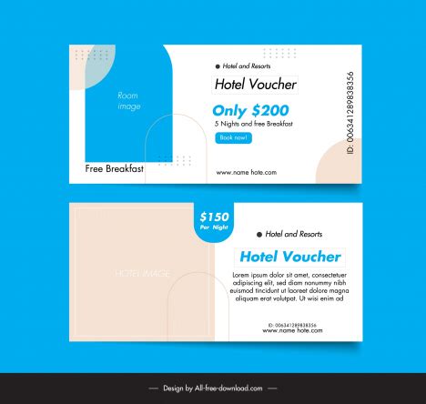 Hotel voucher template elegant flat geometric vectors stock in format ...