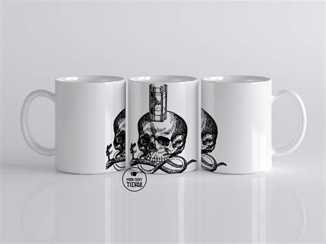 Caneca Caveira Mitol Gica Mitologia Porcelana Importada Elo