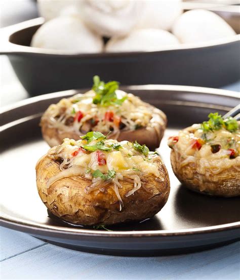 Baked Stuffed Mushrooms With Cheese Recipe - Rashi's Kitchen