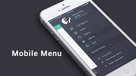 25+ Mobile Navigation Menu UI Design Inspiration - OnAirCode