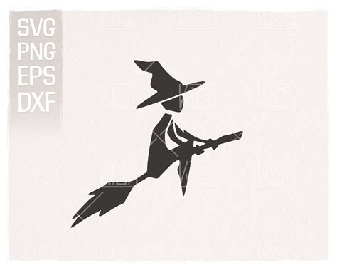 Witch on Broom SVG Halloween Witch Svg Png Dxf Eps Witch - Etsy