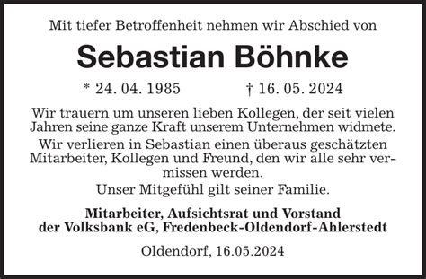 Sebastian B Hnke Nachruf Stader Tageblatt