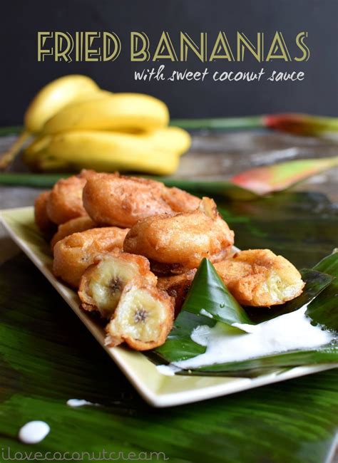 Deep Fried Bananas With A Beautiful Sweet Coconut Sauce Lovely And Crunchy Battered And Deep