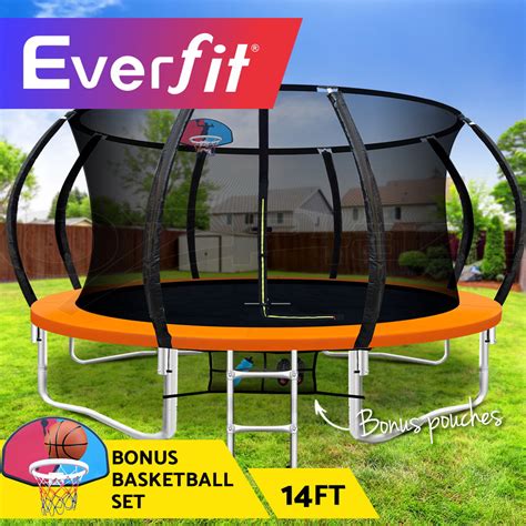 Everfit 810121416ft Trampoline Round Trampolines Basketball Set