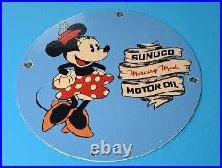 Vintage Sunoco Motor Oils Porcelain Minnie Mouse Walt Disney Gas