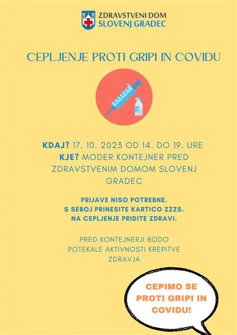 Cepljenje Proti Gripi In Covidu Zdravstveni Dom Slovenj Gradec