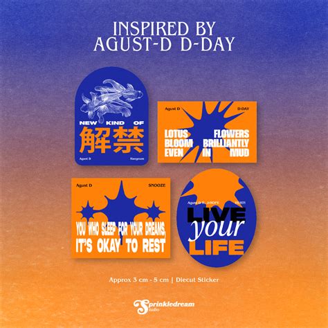 Fan Art Sticker Pack Agust D D Day By Sprinkledream Studio Peanutopia