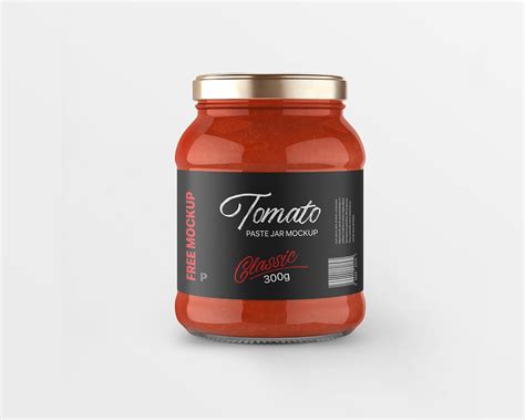 Free Tomato Paste Jar Mockup Behance