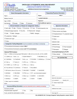 Fillable Online Pathlabs Ufl University Of Florida ONCOLOGY CYTOGENETIC