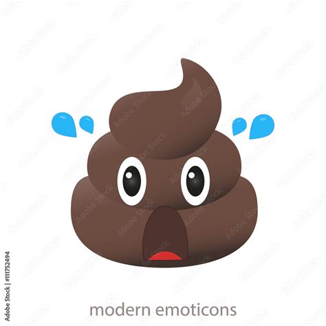 Scary Shit Emoticon Smile Poo Icon Shit Emoji Poop Emoji Face