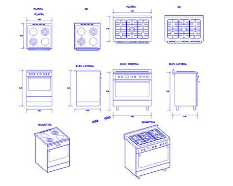 Elevation Block Of Gas Stove Detail 2d View Dwg File