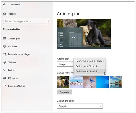 Windows D Finir Un Fond D Cran Diff Rent Sur Deux Moniteurs