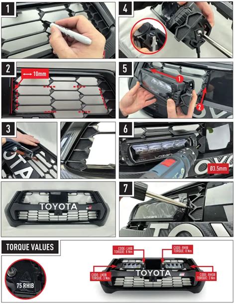 LAZER 2022 Toyota Hilux GR Sport Grille Integration Kit Instruction Manual