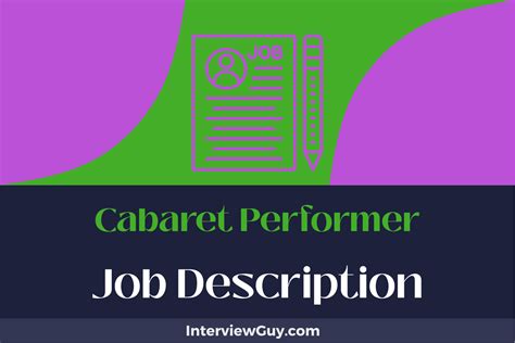 Cabaret Performer Job Description Updated For 2025
