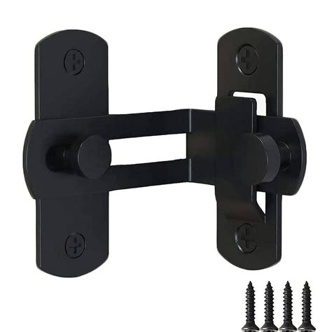 Winsoon Degree Black Barn Door Lock Heavy Duty Gate Latch Buckle