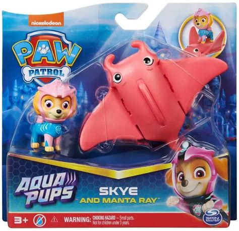 Paw Patrol Aqua Pups Skye Manta Ray Figure Set Spin Master Toywiz