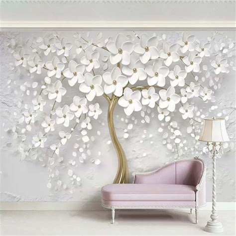 Papier Peint Arbre Dor En Fleurs Nr U Magasin En Ligne Uwalls Fr