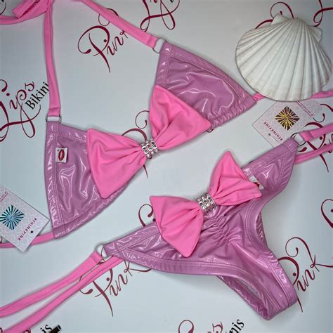 Swarovski Bling Pvc Bow Pink Bikini Etsy