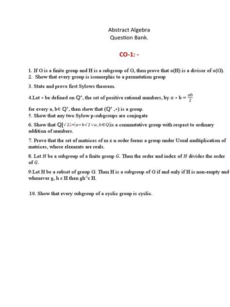 Abstract Algebra | PDF | Ring (Mathematics) | Group (Mathematics)