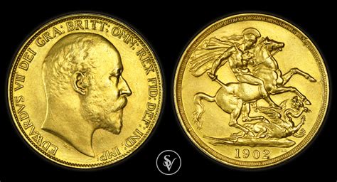 Edward Vii Double Gold Sovereign Matte Coins And Collectables