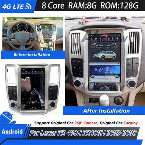 Car Radio For Lexus Rx 400h Rx400h 2003 2008 Tesla Style Gps Navigation Multimedia Player