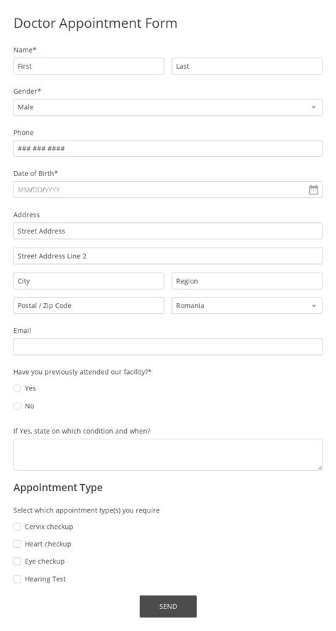 Appointment Forms Online Form Templates 123 Form Builder