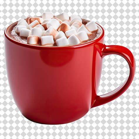 Premium PSD A Cup Of Marshmallows And Hot Chocolate Isolated On Transparent Background Png