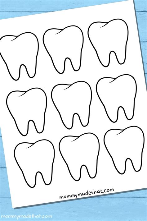 Tooth Templates Free Printable Outlines Tooth Template Templates