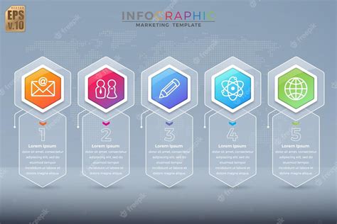 Premium Vector Infographic Vector Business Marketing Design Glossy Hexagon Icons Colorful