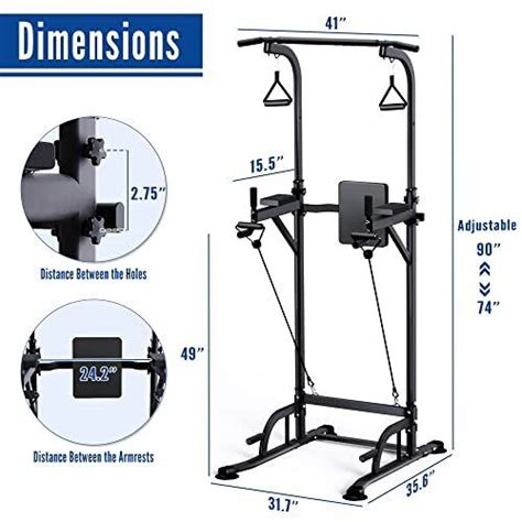 Pull Up Bar Dip Station Stand Power Tower Calisthenics Workout