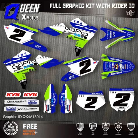 Queen X Motor Custom Team Graphics Backgrounds Decals M Stickers Kit