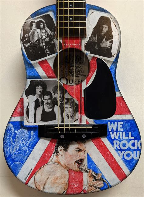 Queen We Will Rock You Illustrated Acoustic Guitar - Etsy