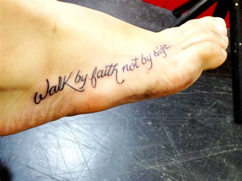 Walk By Faith Not By Sight Foot Tattoos