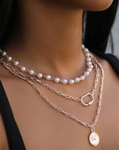 Buy Ayesha Chunky Coin Pendant Pearl Studded Chain Link Rose Gold Toned