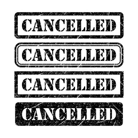 Cancelled Stamp Symbol Label Sticker Sign Button Text Banner Vector