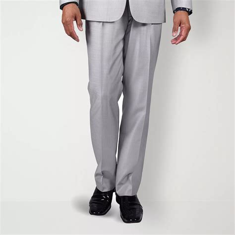 Steve Harvey Mens Classic Fit Bone Gray Shantung Suit Pants Color