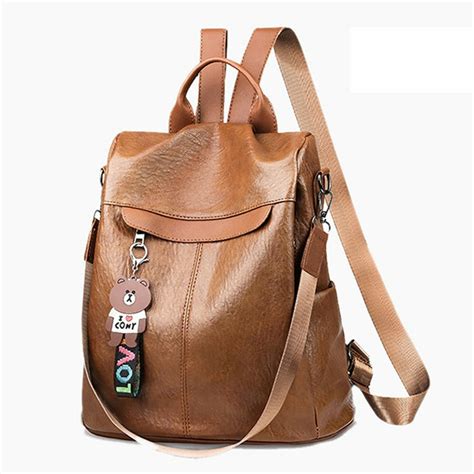 Anti Theft Women Backpack Multifunction Pu Leather Travel Bags Atom Oracle