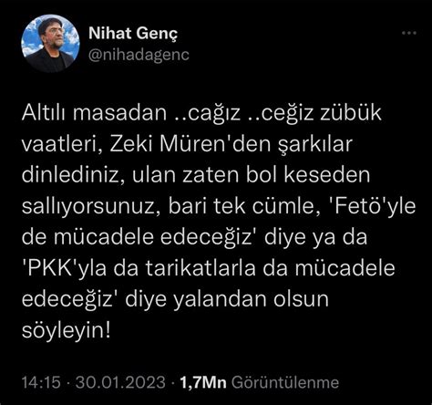 Cavit Yerlikaya on Twitter Nihat Genç e söyleyin İktidara talip