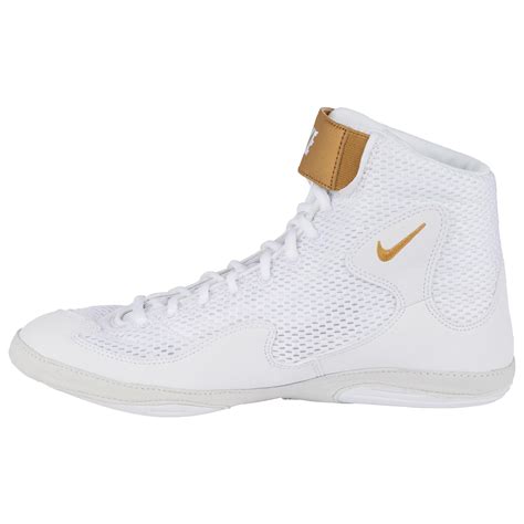 Nike Rubber Inflict 3 Wrestling Shoes in White/Metallic Gold (White ...