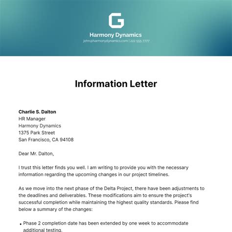 Free Information Letter Templates And Examples Edit Online And Download