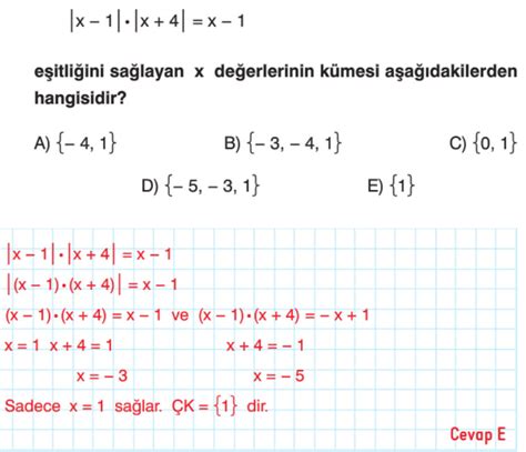 S N F Mutlak De Er Konu Anlat M Mutlak De Erli Denklemler