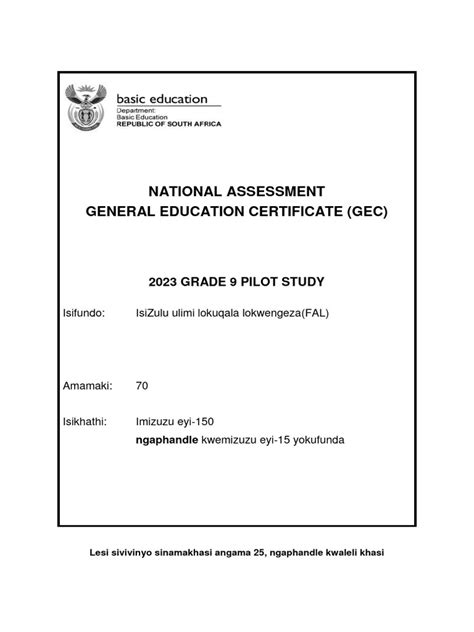 Isizulu Fal Test Pdf