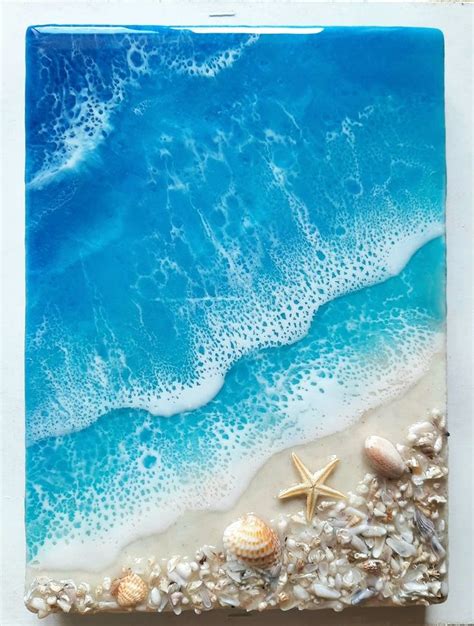 Resin Beach Art 3d Resin Painting Ocean Epoxy Art Resin Art Sea