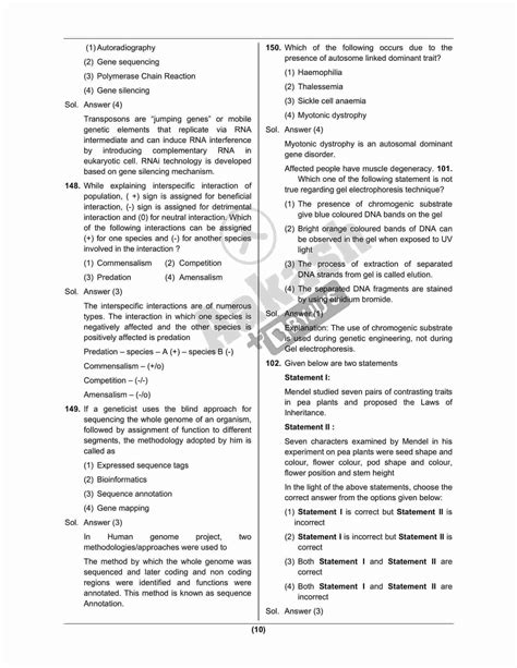 Neet 2022 Biology Question Paper With Solutions 17th July Explore