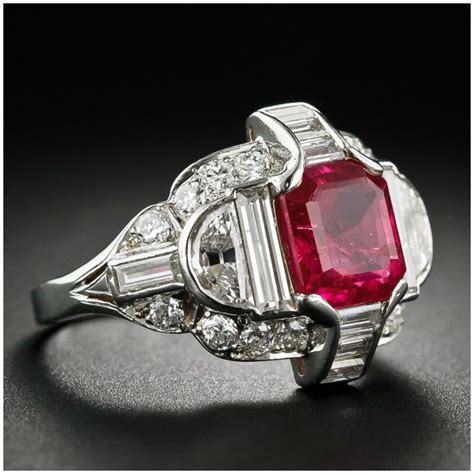 Exceptional Art Deco Burma Ruby Ring In Platinum With Diamonds Circa 1930 At Lang Antiques